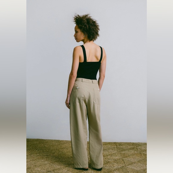 Ozma of California Poplin Field Pant, Organic Poplin, Khaki, XS - Picture 2 of 12